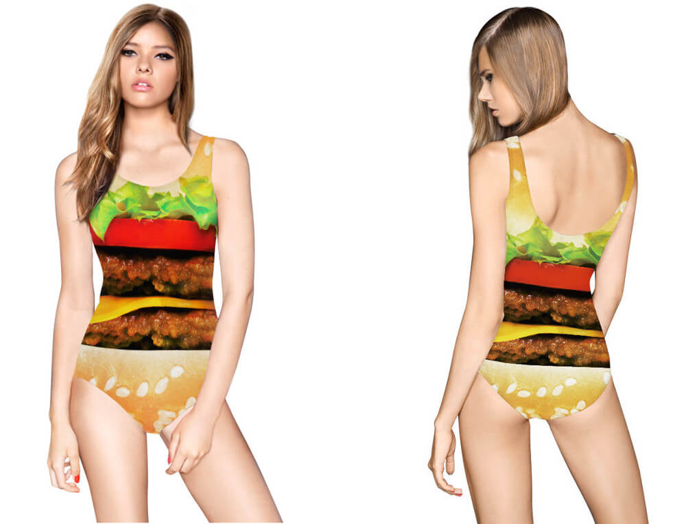 Kupaći kostim sa motivom burgera