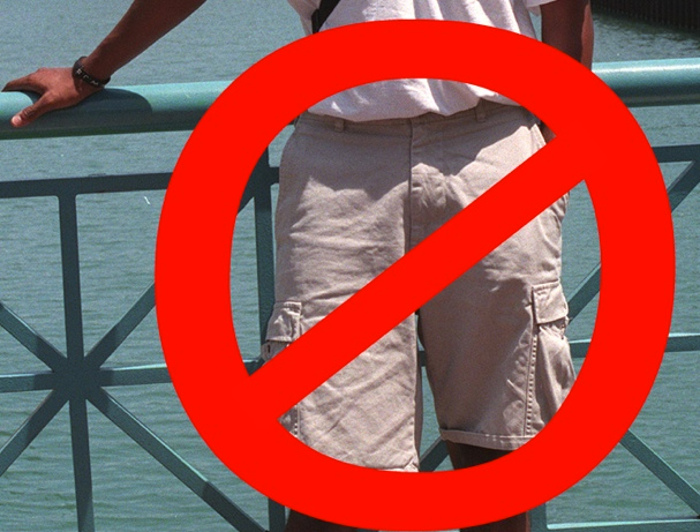 Znak za zabranu nošenja bermuda
