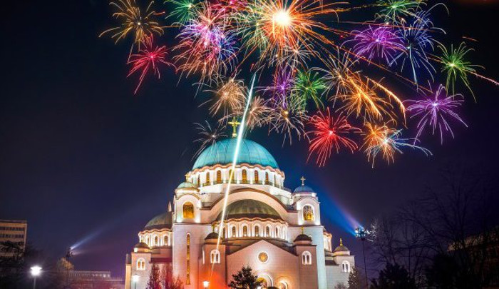 Fireworks for Serbian New Year