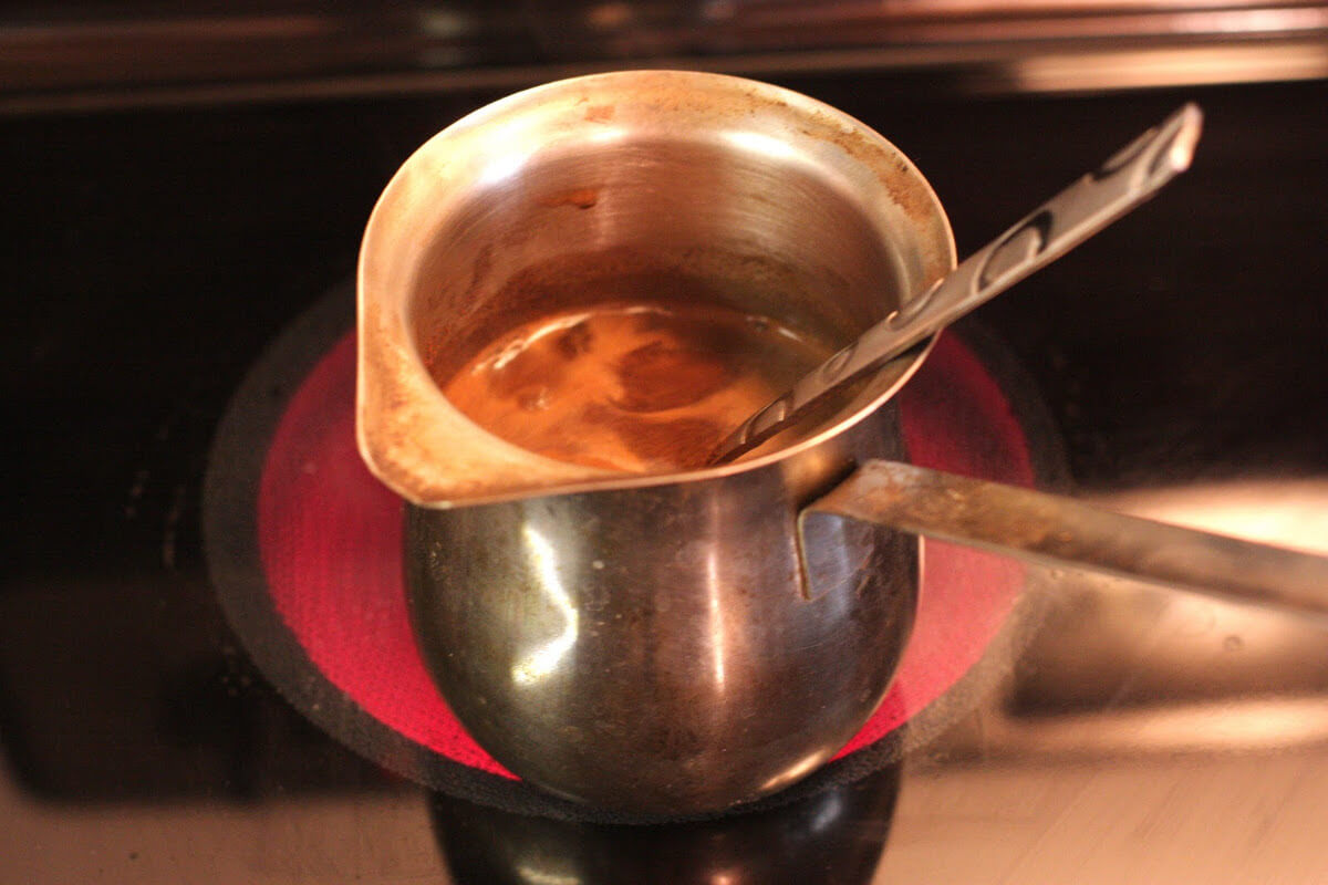 Pot of Serbian coffee